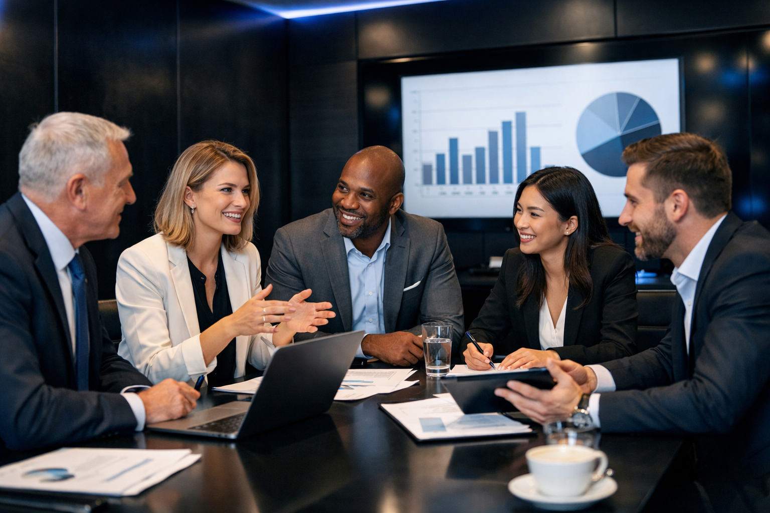 Professional Group Discussion in Modern Conference Room-2